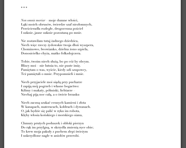 NonOmnisMoriarGinczanka